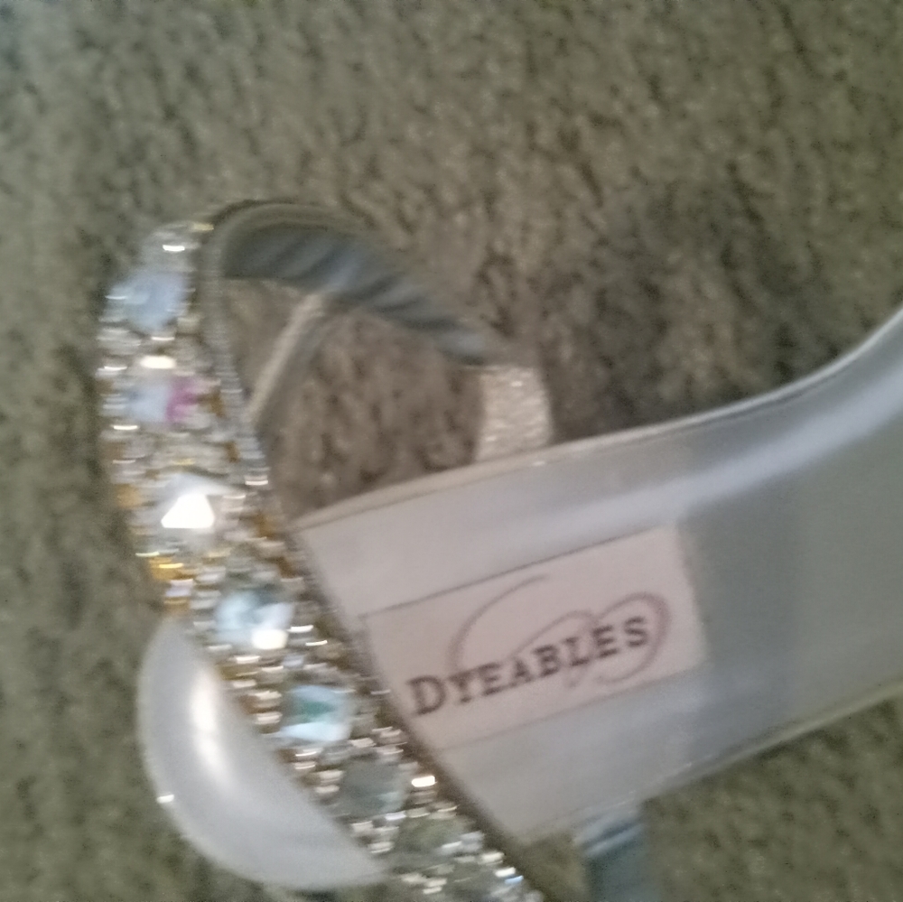 Silver rhinestone slip-on sandal size 9.5 to 10